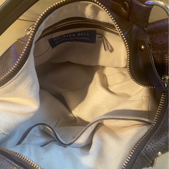 KRISTEN BELLE Brown Leather Satchel HandBag - Picture 3 of 6